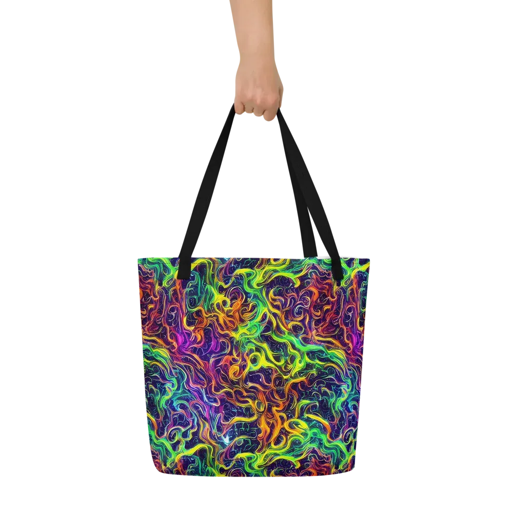 Liquid Fireworks on Large Tote Bag W/ Pocket — Front