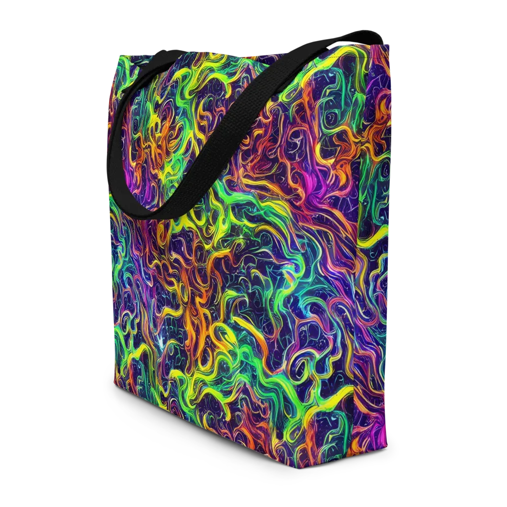 Liquid Fireworks on Large Tote Bag W/ Pocket — Front