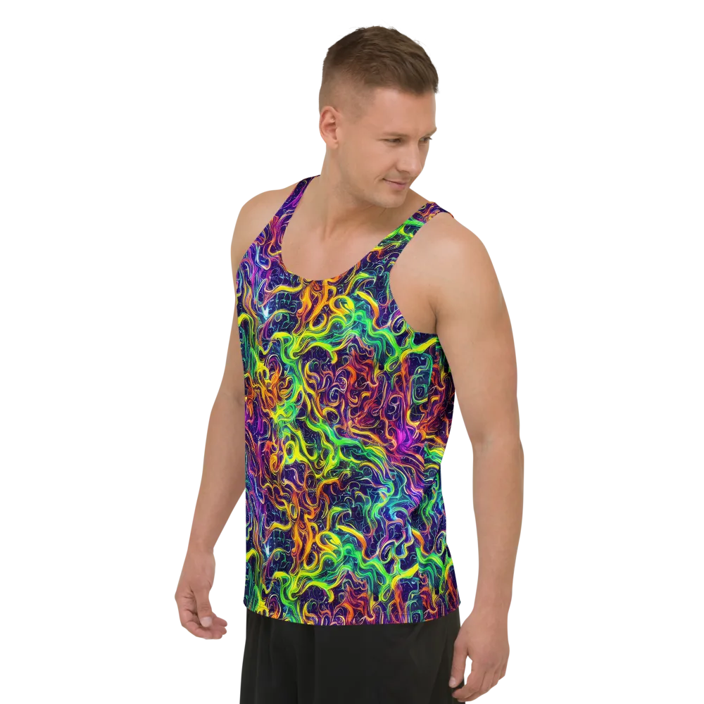 Liquid Fireworks on Men's Tank Top — Left Front
