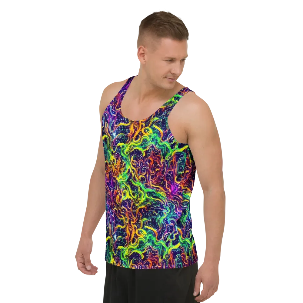 Liquid Fireworks on Men's Tank Top — Left Front