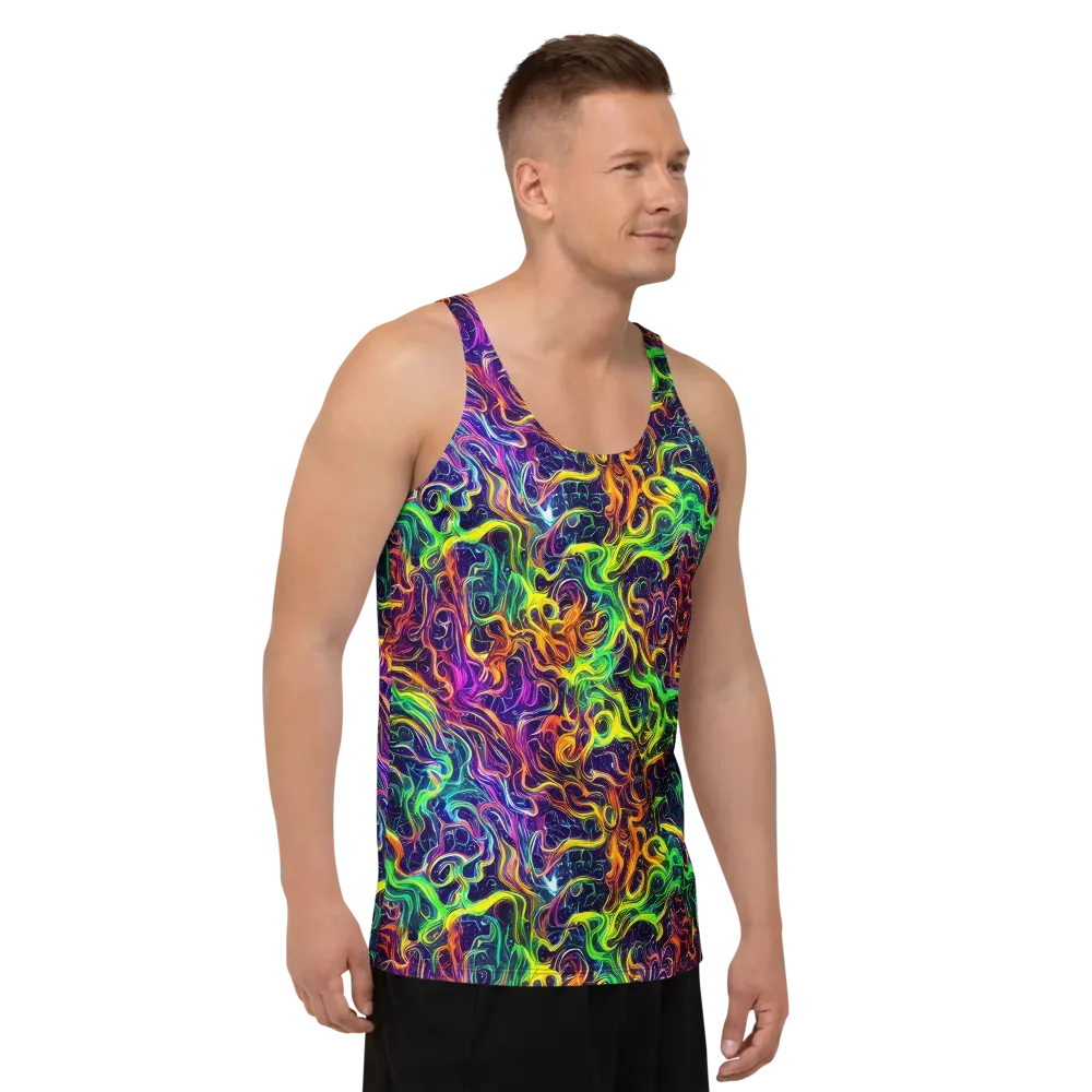 Liquid Fireworks on Men's Tank Top — Right Front