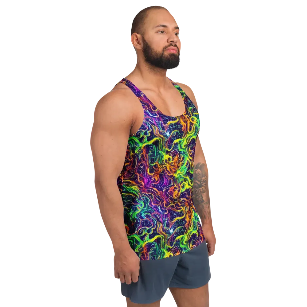 Liquid Fireworks on Men's Tank Top — Right Front