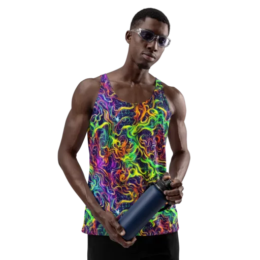 Liquid Fireworks on a Men's Tank Top