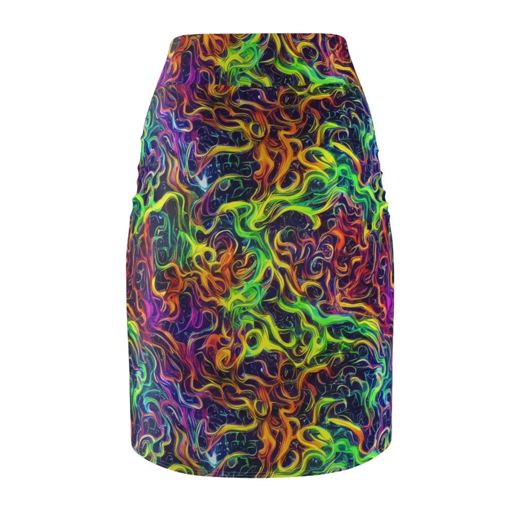 Liquid Fireworks on Pencil Skirt — Back