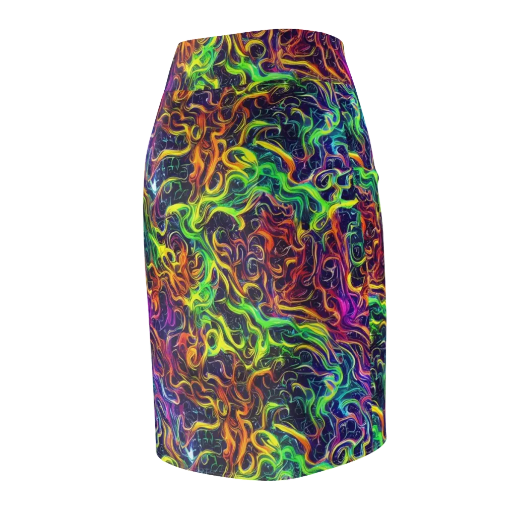 Liquid Fireworks on Pencil Skirt — Back Side