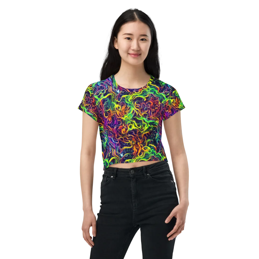 Liquid Fireworks on Crop Tee — Front