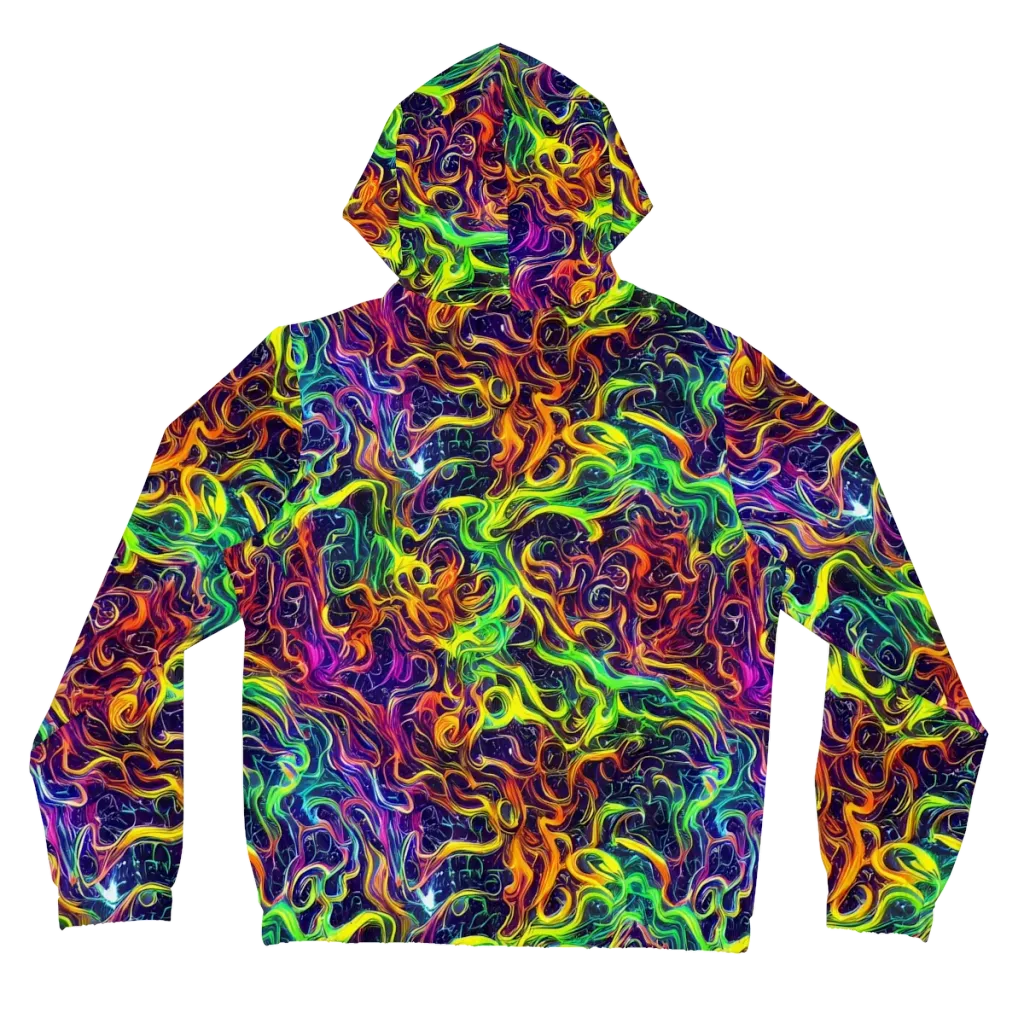 Liquid Fireworks on Women's Full-Zip Hoodie — Back