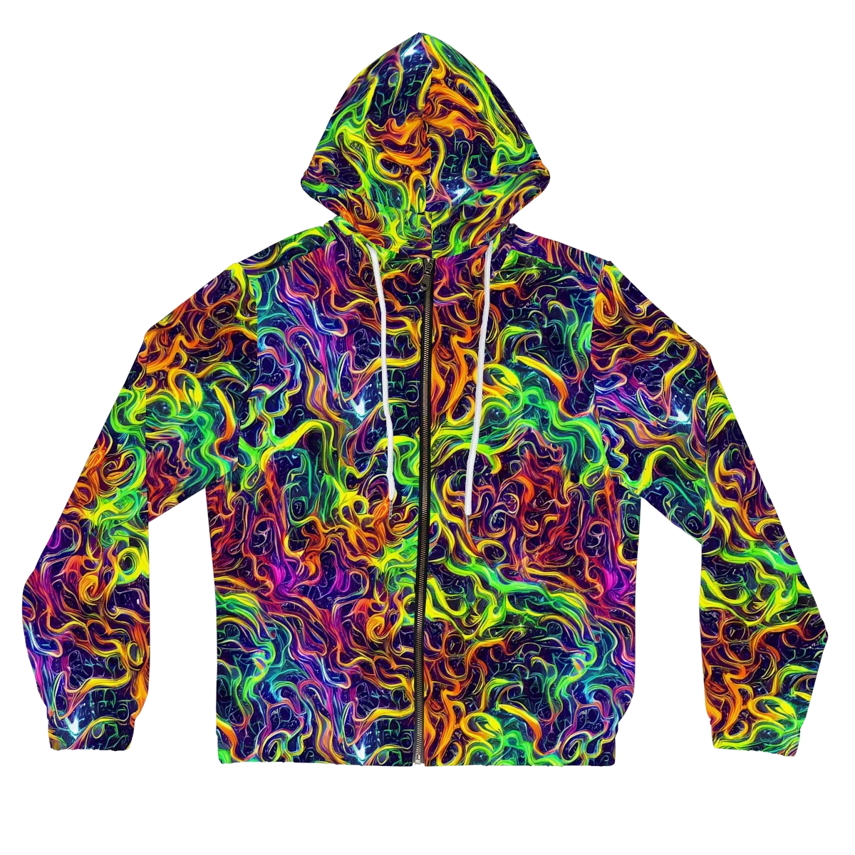 Liquid Fireworks on Women's Full-Zip Hoodie — Front