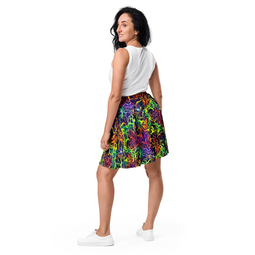 Liquid Fireworks on Skater Skirt — Back