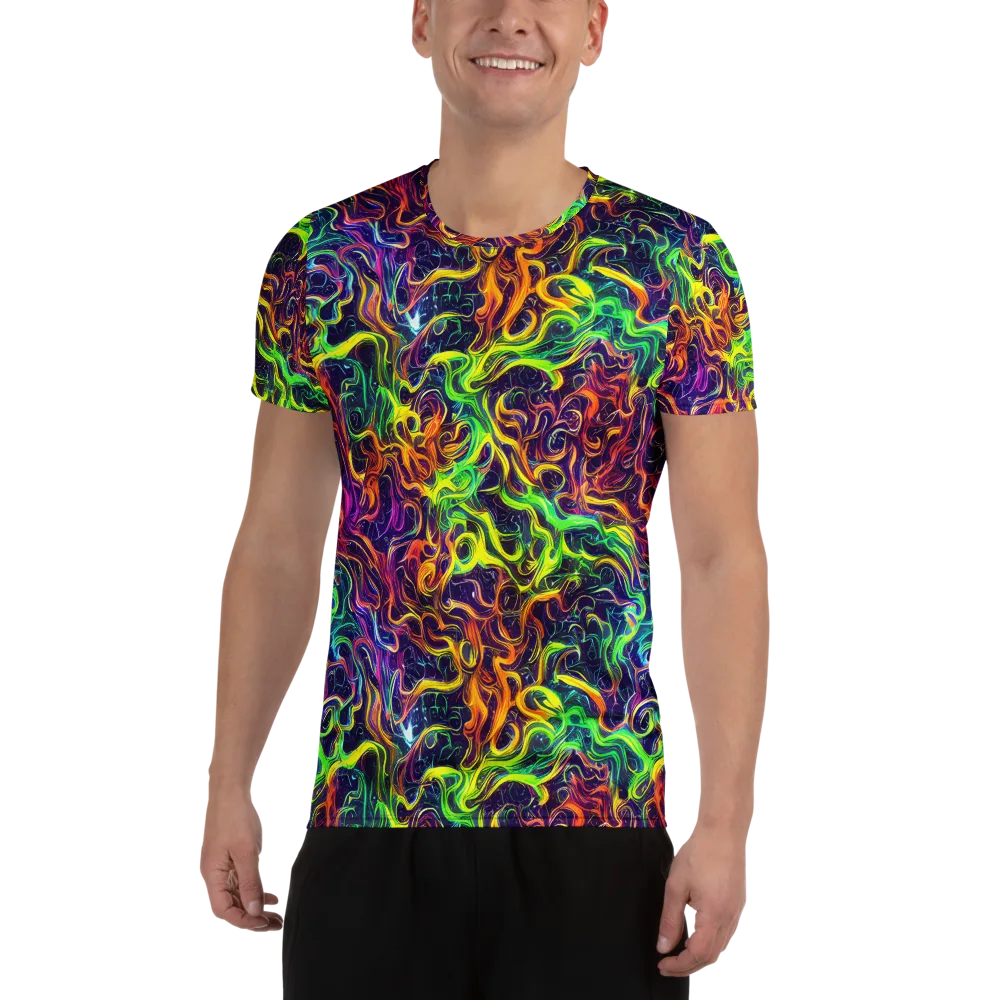 Liquid Fireworks on Men's Athletic T-Shirt — Front