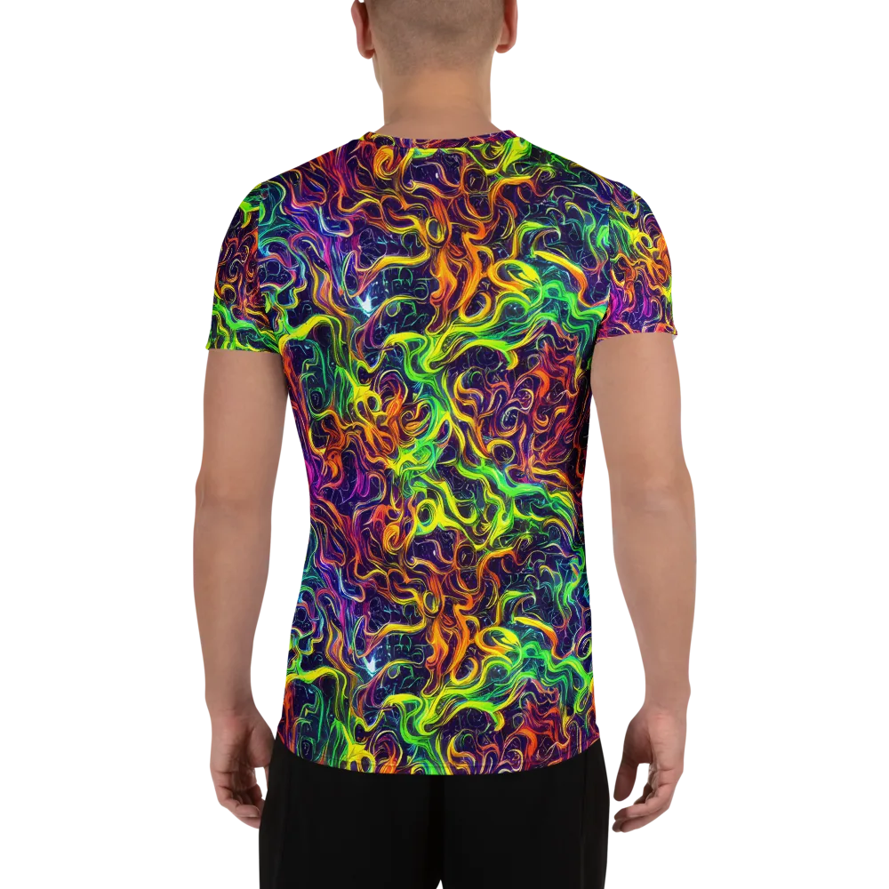 Liquid Fireworks on Men's Athletic T-Shirt — Back