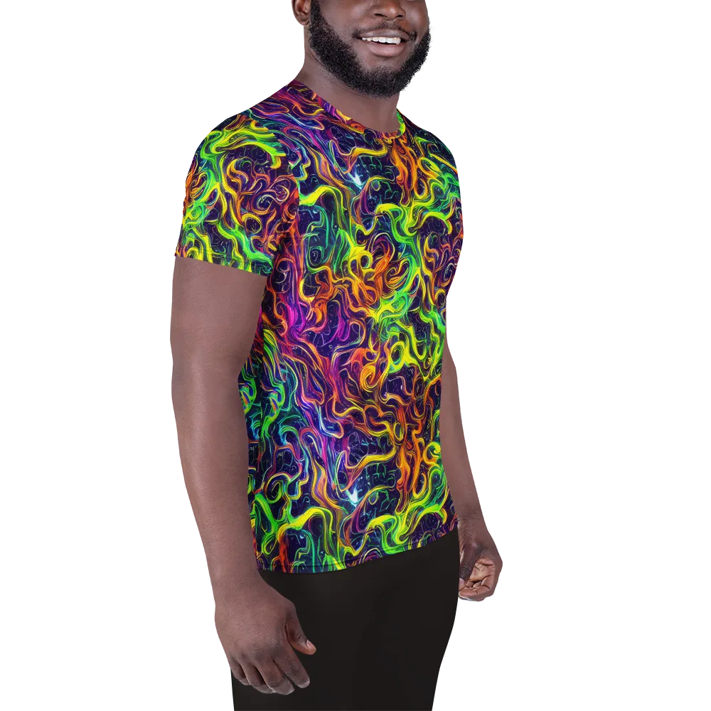 Liquid Fireworks on Men's Athletic T-Shirt — Right