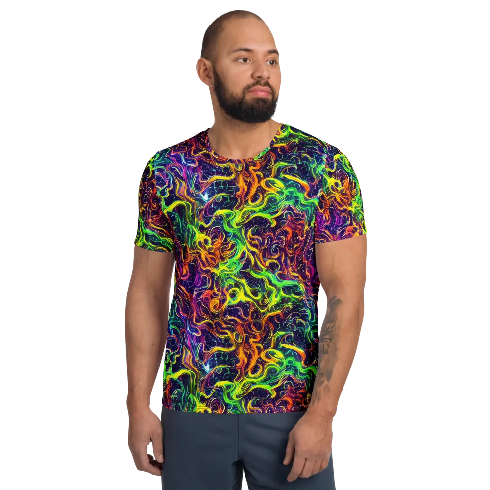 Liquid Fireworks on Men's Athletic T-Shirt — Front