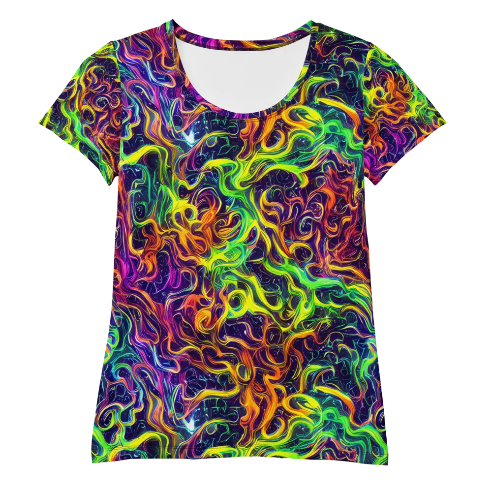 Liquid Fireworks on Women's Athletic T-Shirt — Front