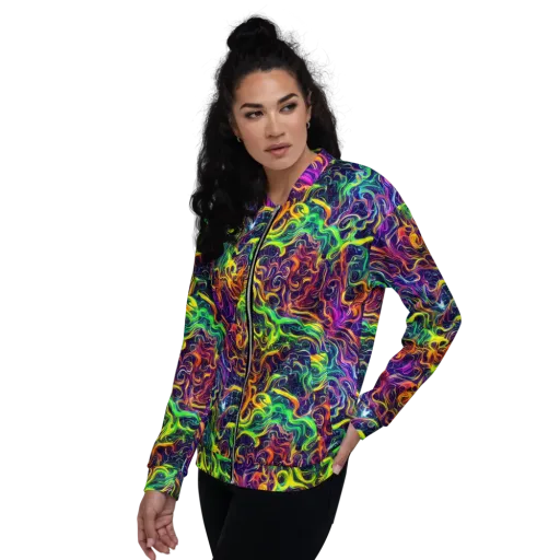 Liquid Fireworks on a Bomber Jacket