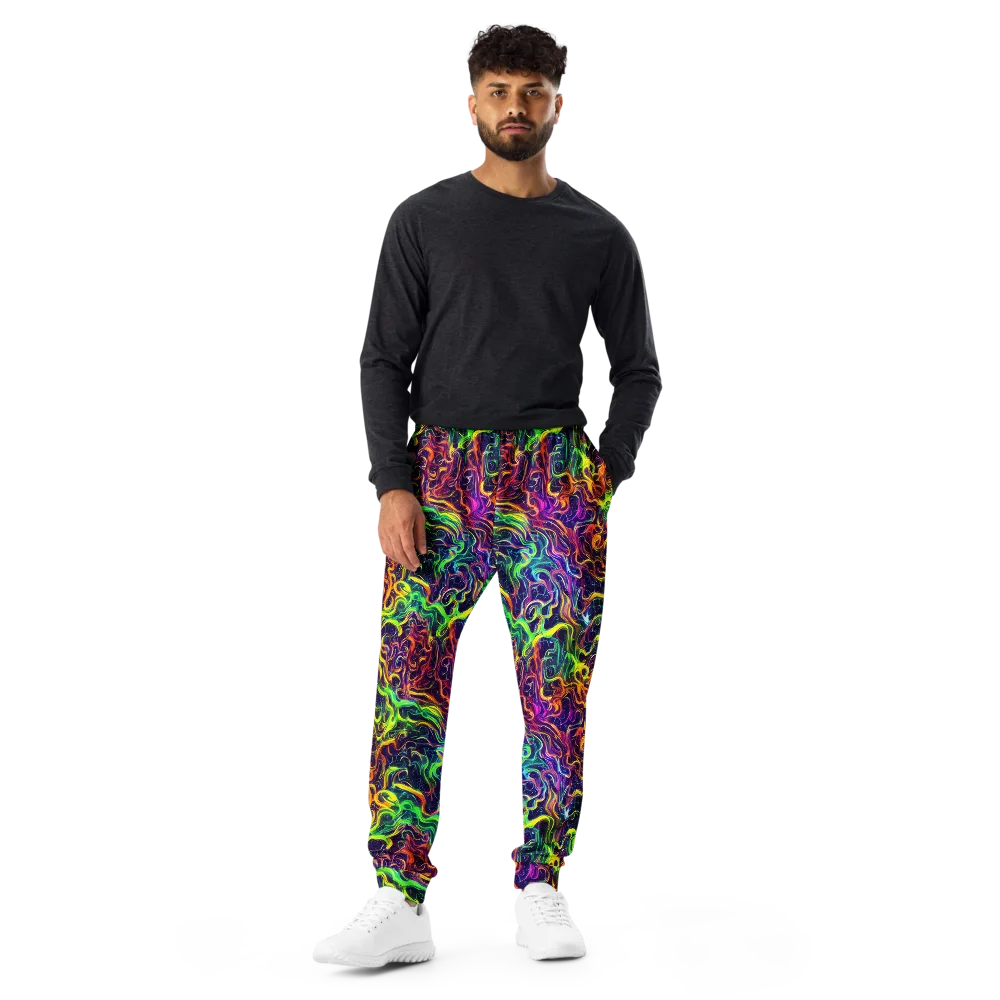 Liquid Fireworks on Men's Joggers — Front