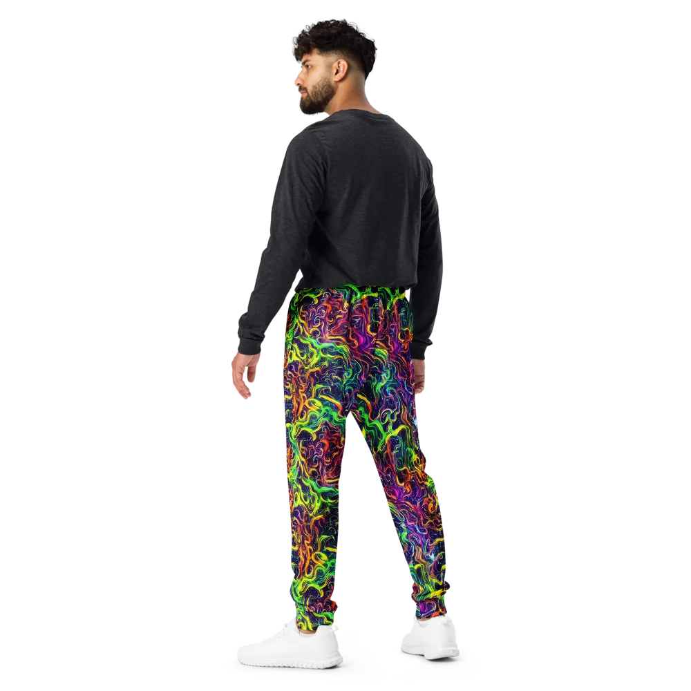 Liquid Fireworks on Men's Joggers — Back