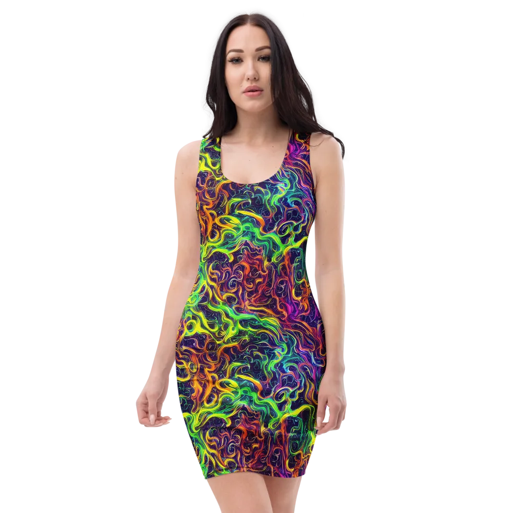 Liquid Fireworks on Bodycon Dress — Front