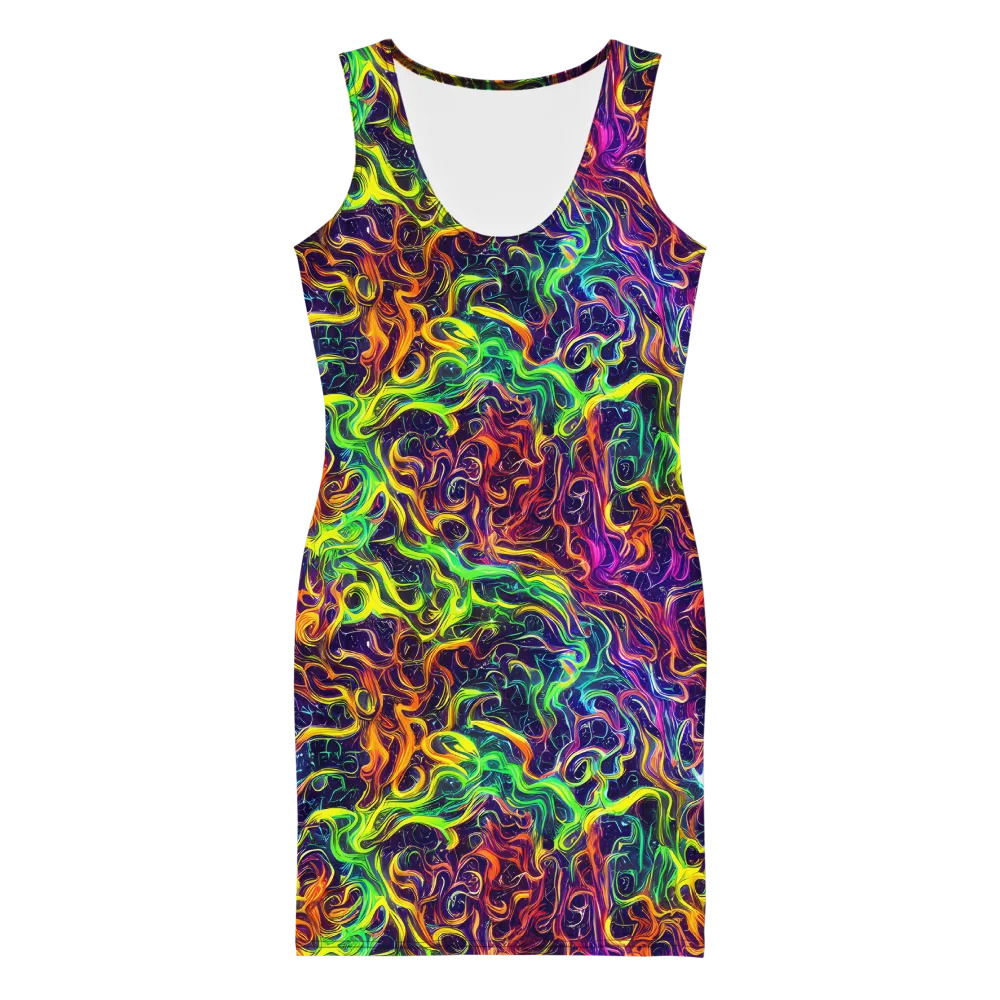 Liquid Fireworks on Bodycon Dress — Front