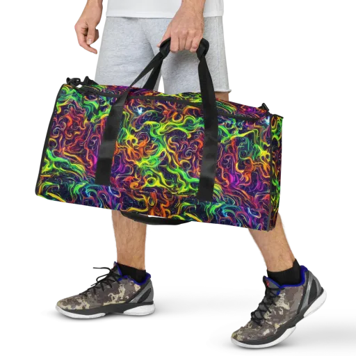 Liquid Fireworks on a Duffle Bag