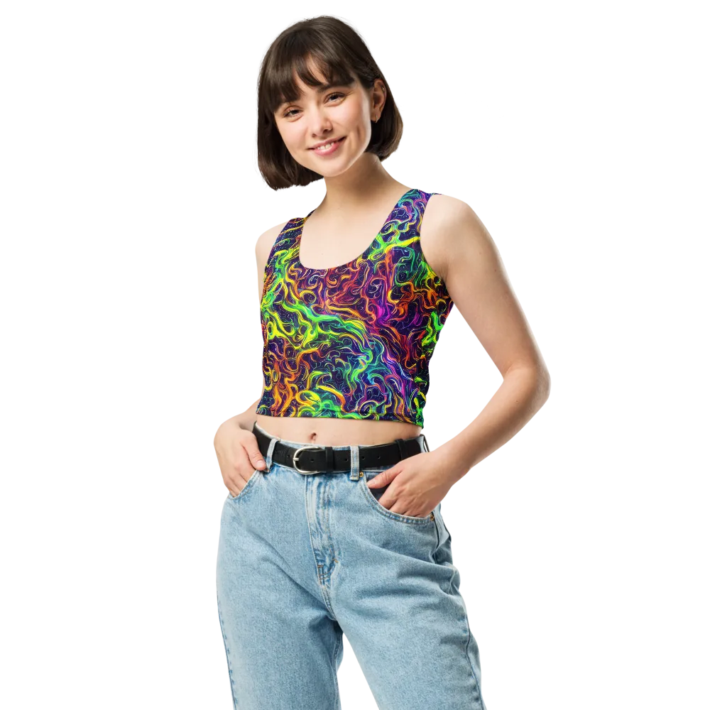 Liquid Fireworks on Crop Top — Front