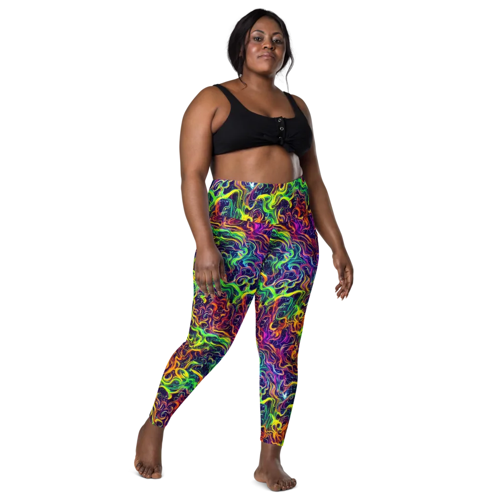 Liquid Fireworks on Leggings with Pockets — Front