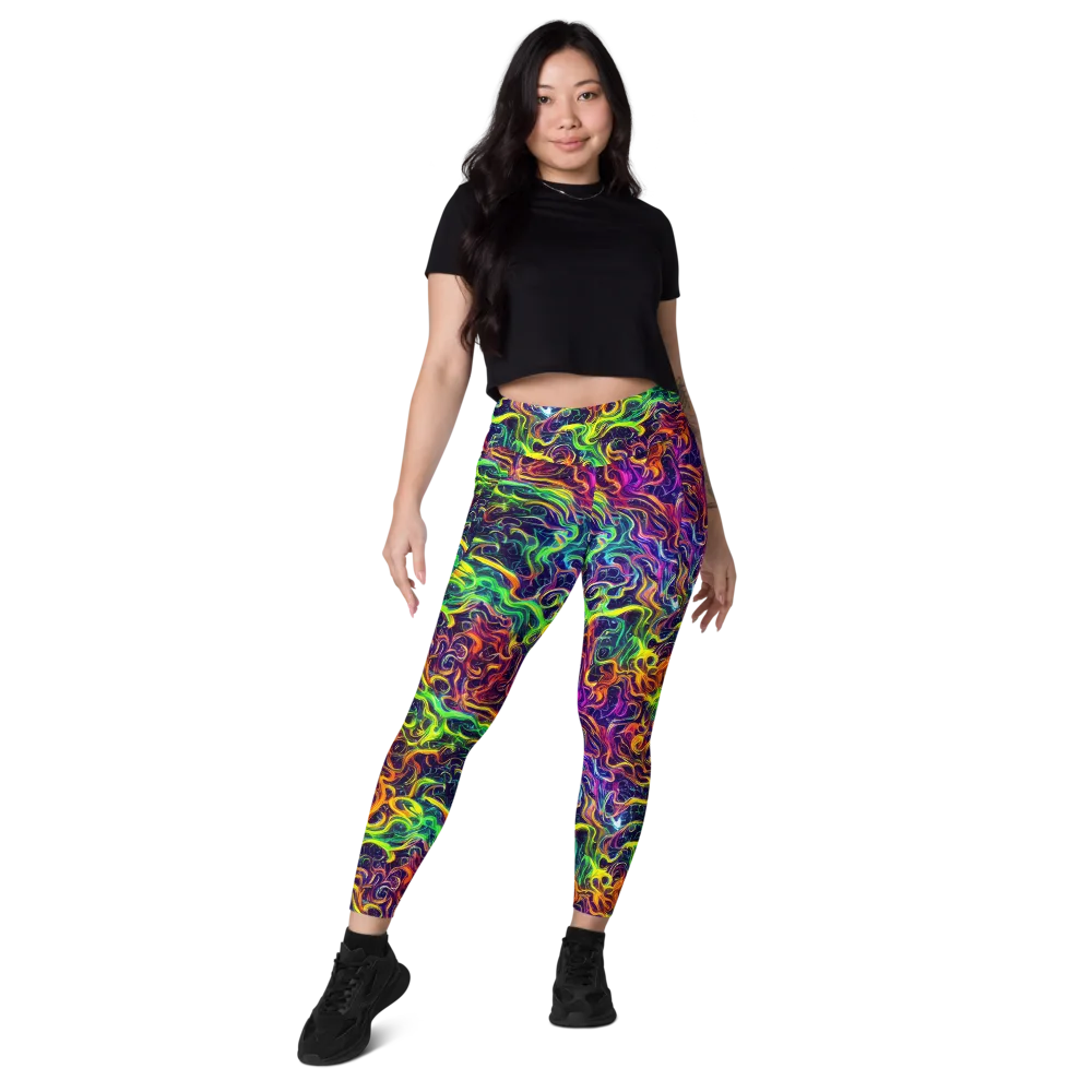 Liquid Fireworks on Leggings with Pockets — Front