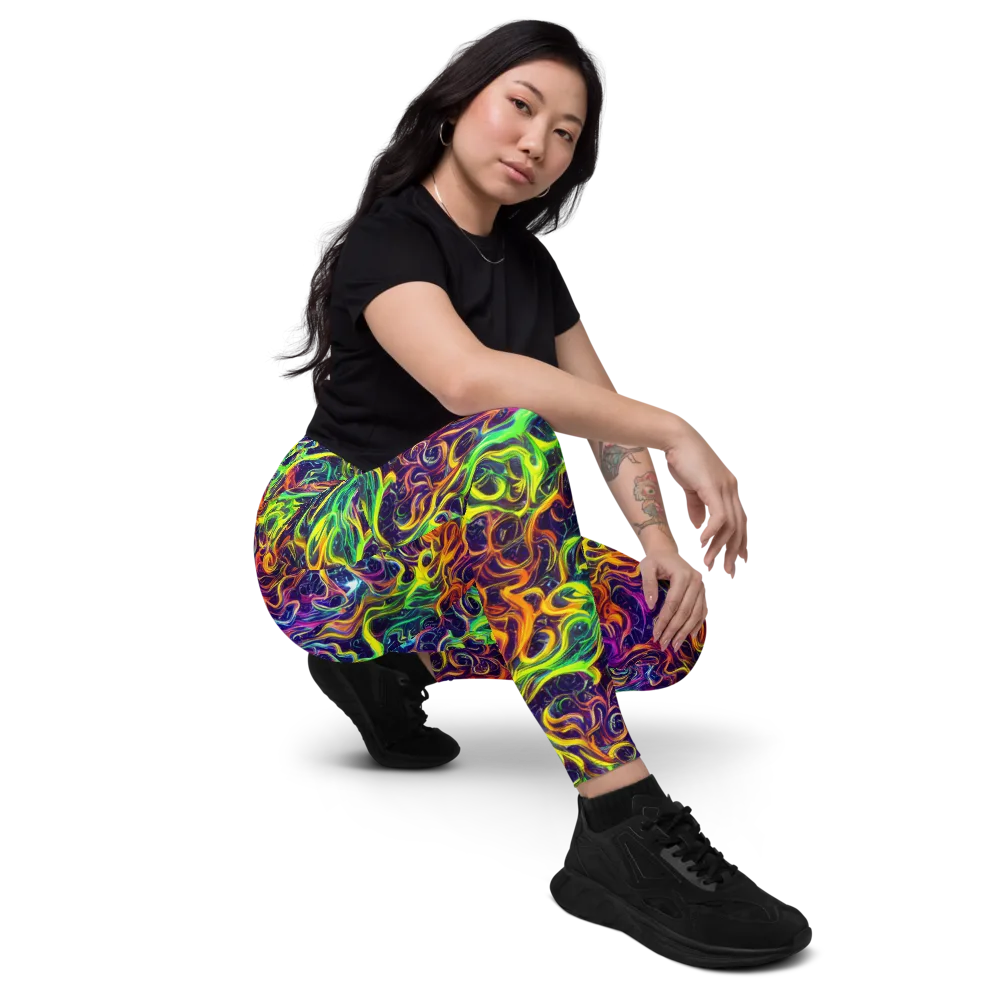 Liquid Fireworks on Leggings with Pockets — Right Front