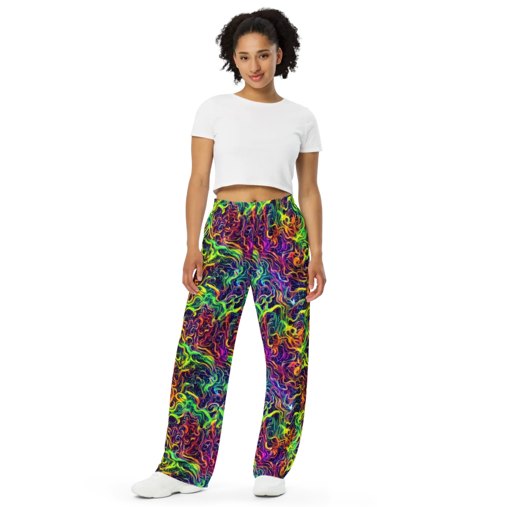 Liquid Fireworks on Wide-Leg Pants — Front