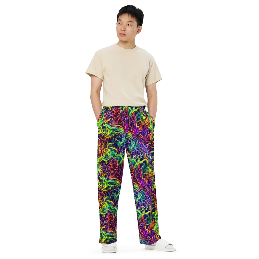 Liquid Fireworks on Wide-Leg Pants — Front