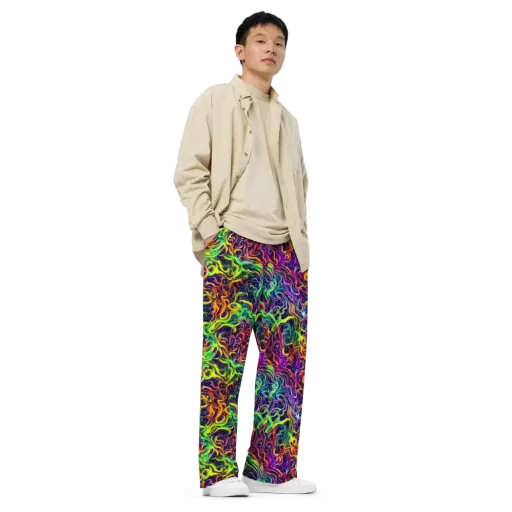 Liquid Fireworks on a Wide-Leg Pants