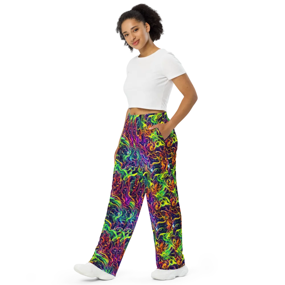 Liquid Fireworks on Wide-Leg Pants — Left Front