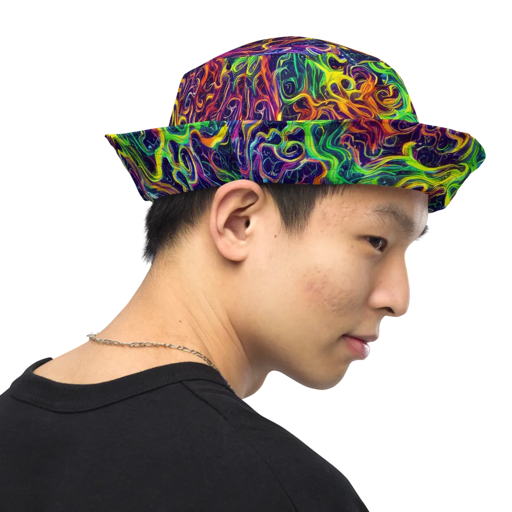 Liquid Fireworks on Reversible Bucket Hat — Right Outside