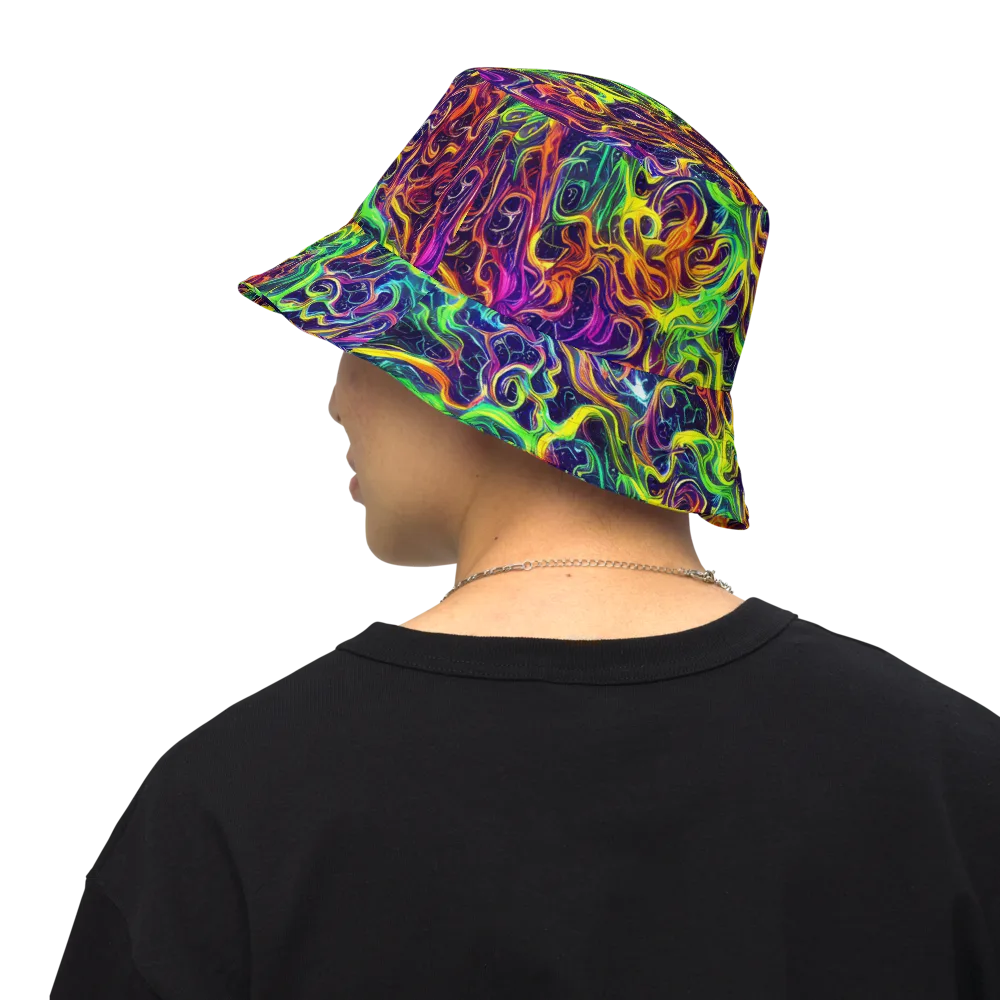 Liquid Fireworks on Reversible Bucket Hat — Back Inside