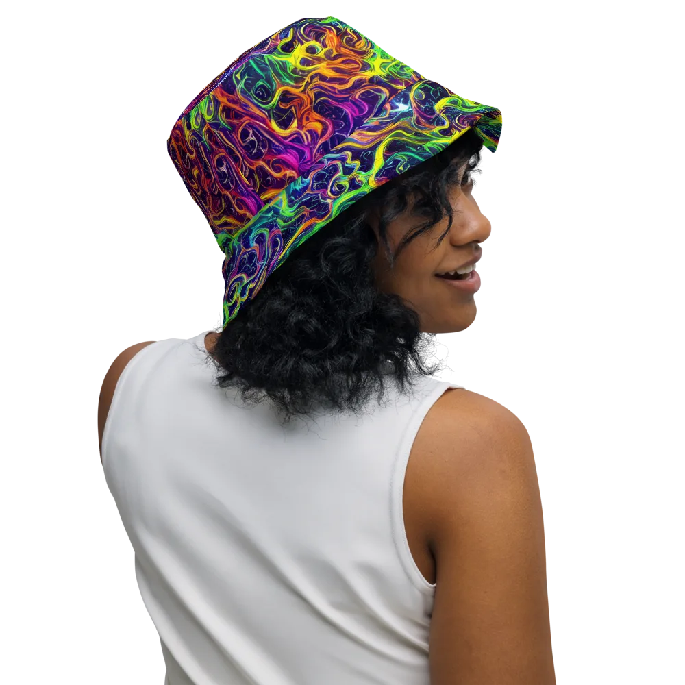 Liquid Fireworks on Reversible Bucket Hat — Right Outside