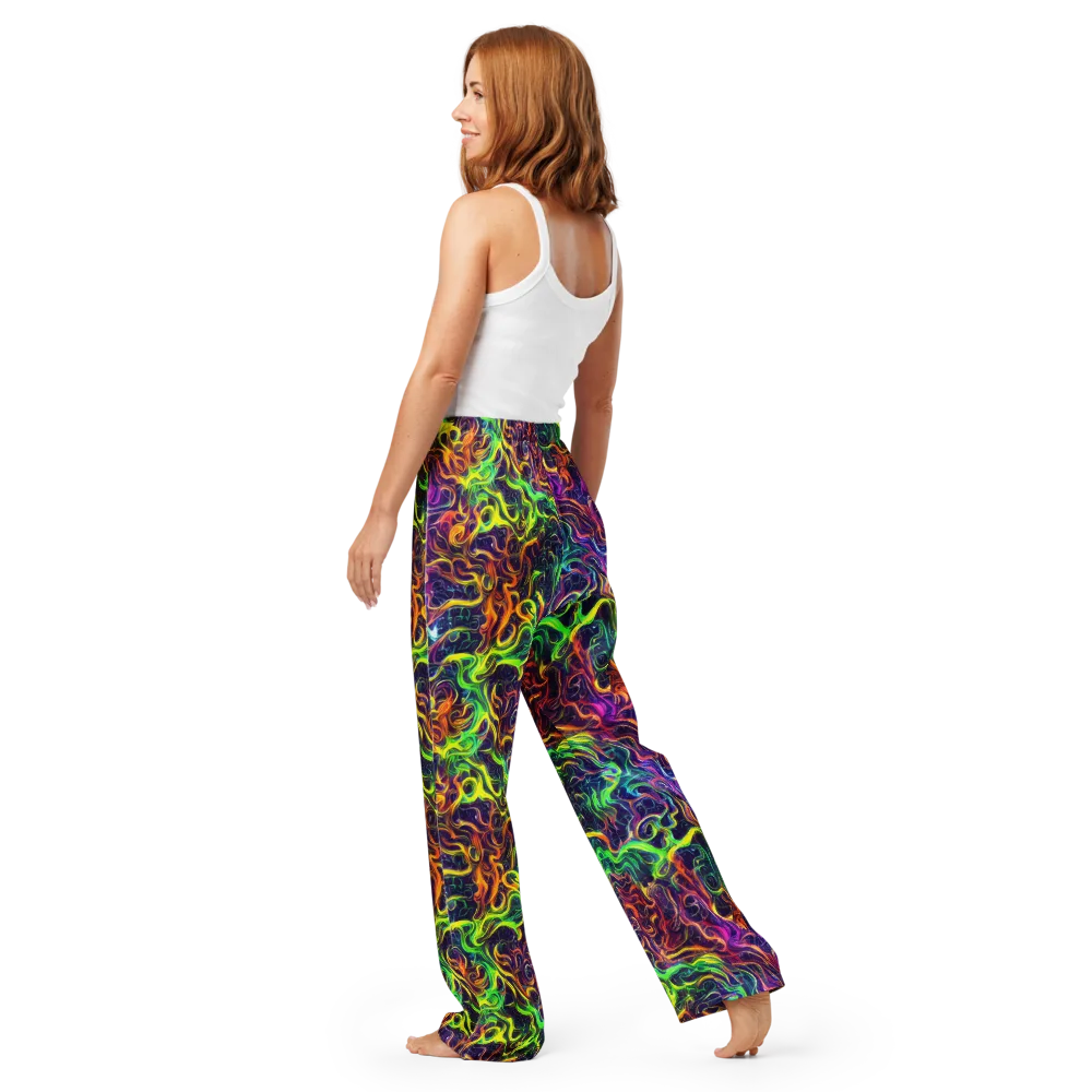 Liquid Fireworks on Women's Pajama Pants — Back