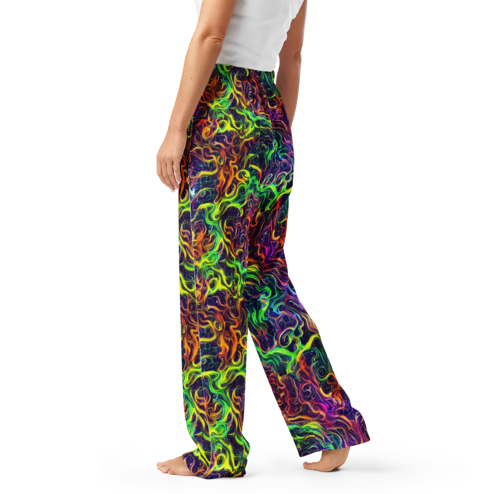 Liquid Fireworks on Women's Pajama Pants — Left