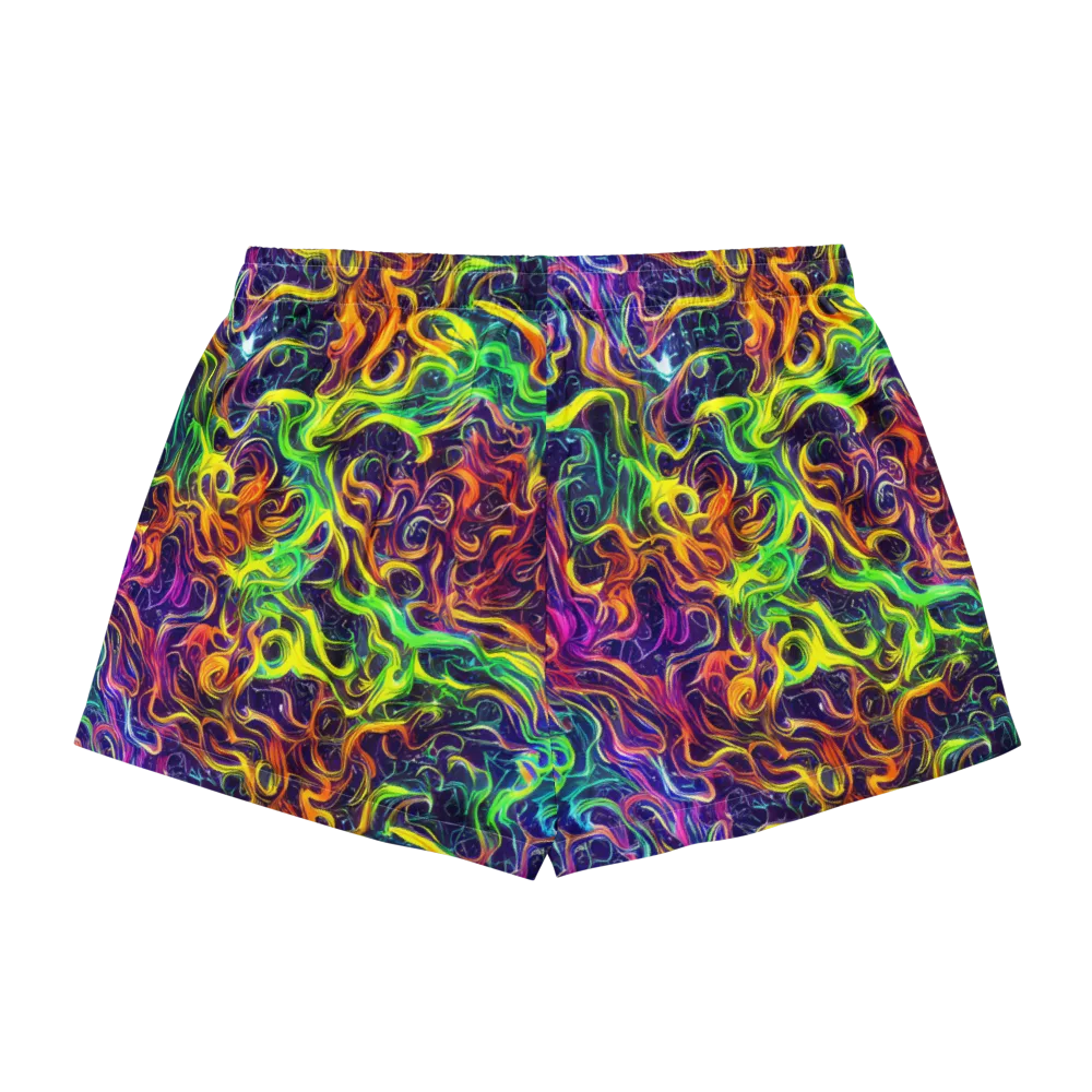 Liquid Fireworks on Women's Pajama Shorts — Back