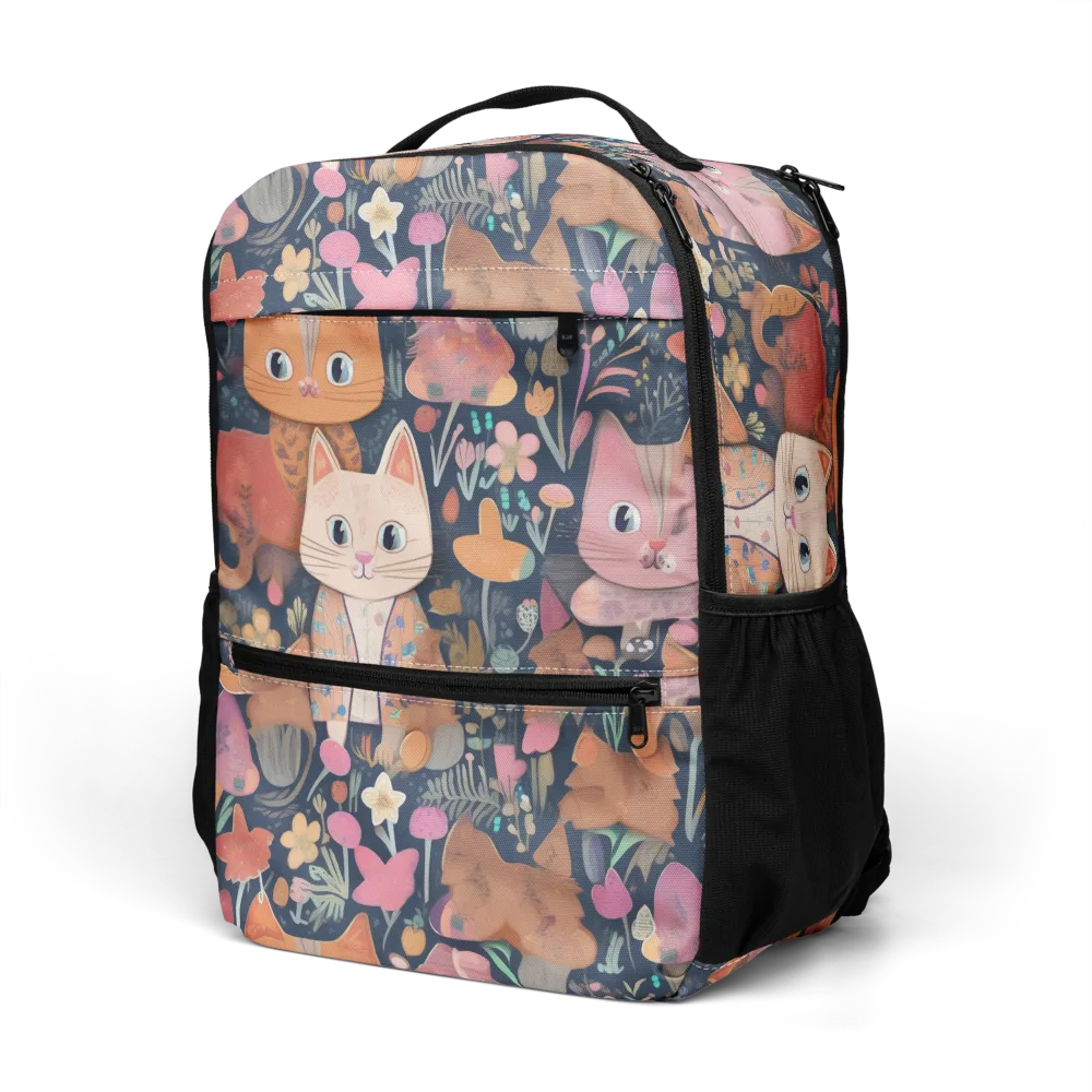 Mushroom Cat Garden on Utility Backpack — Left Front