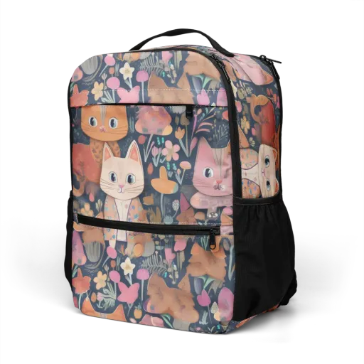Mushroom Cat Garden on a Utility Backpack