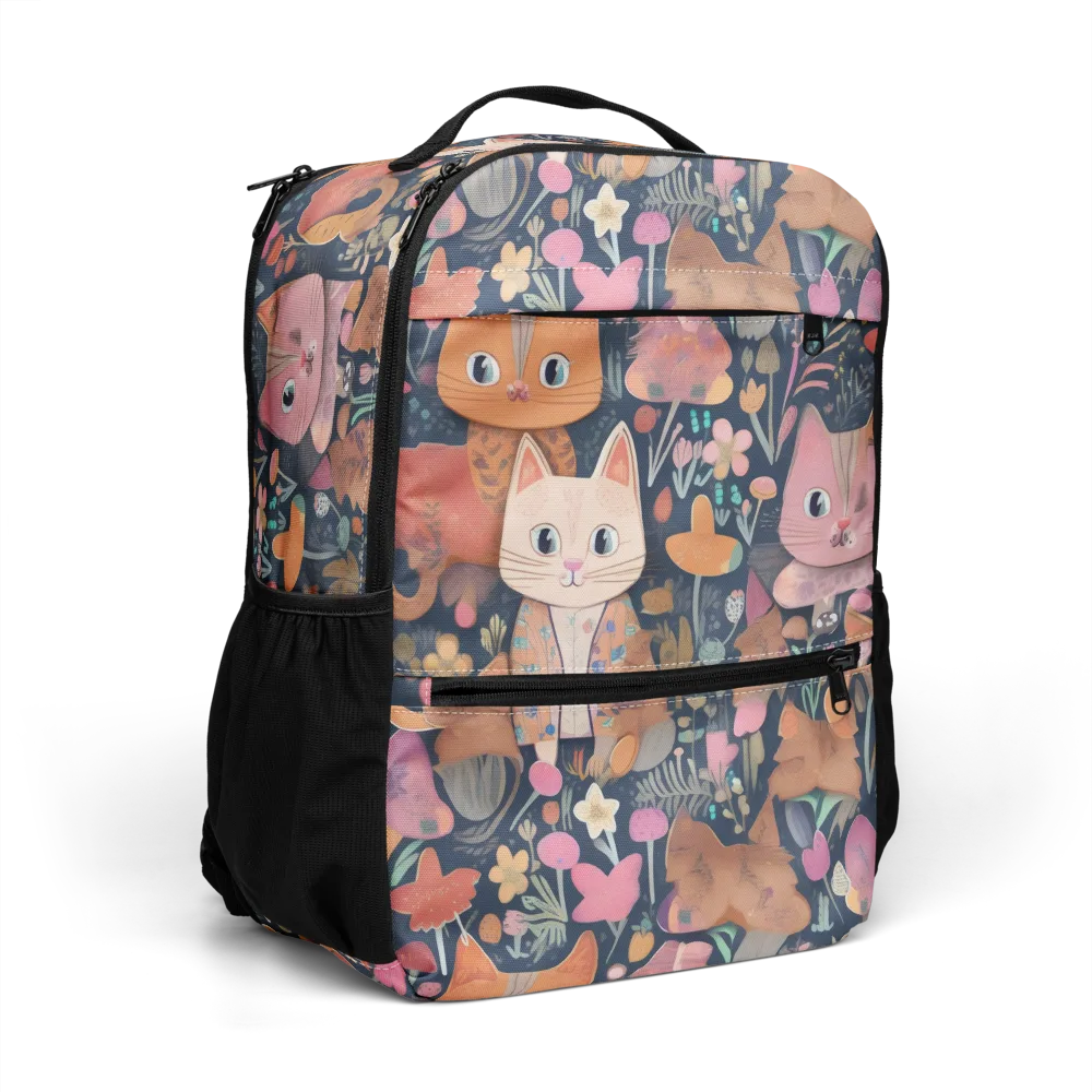 Mushroom Cat Garden on Utility Backpack — Right Front