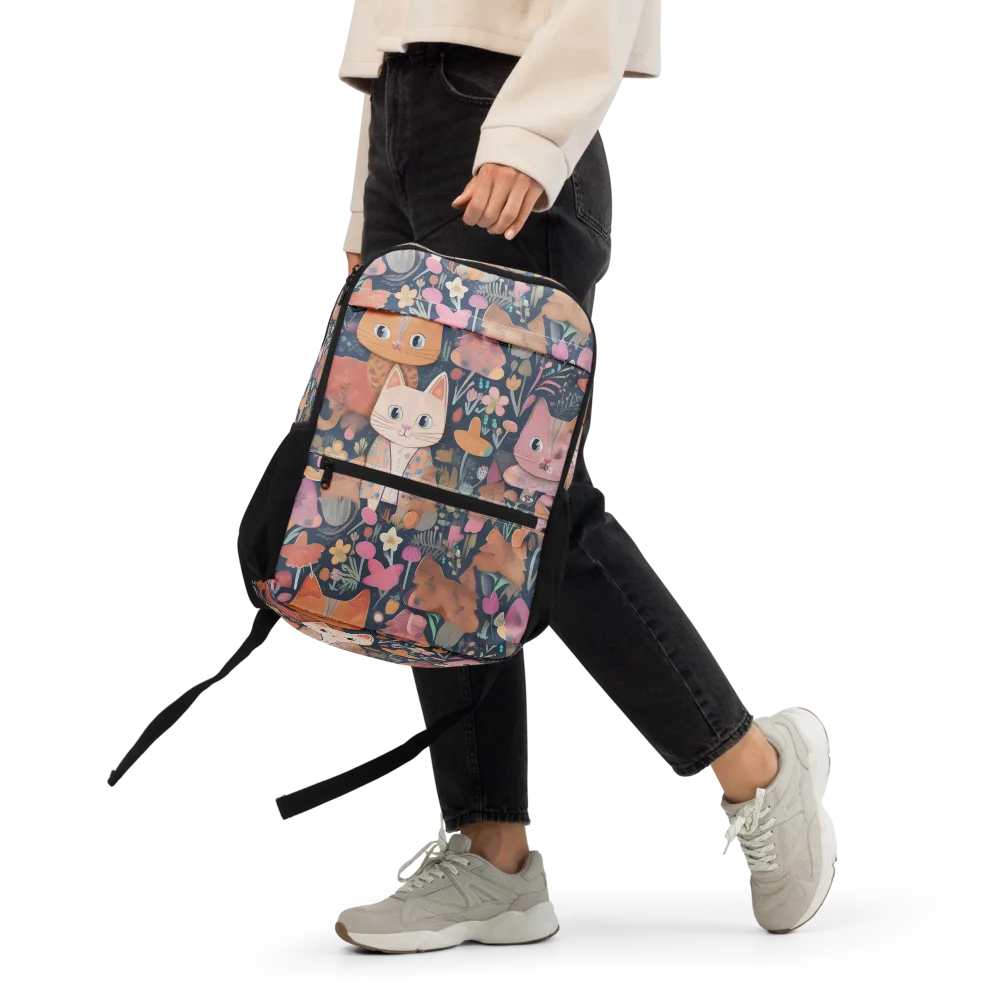 Mushroom Cat Garden on Utility Backpack — Front