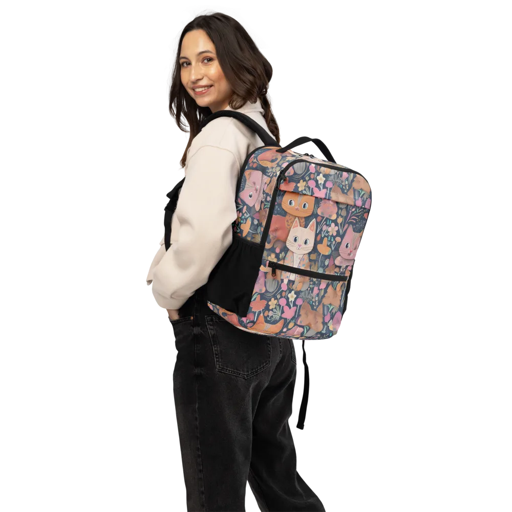 Mushroom Cat Garden on Utility Backpack — Back