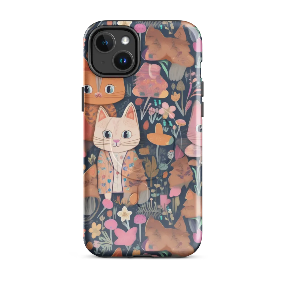 Mushroom Cat Garden on MagSafe Tough Case for iPhone® — Front