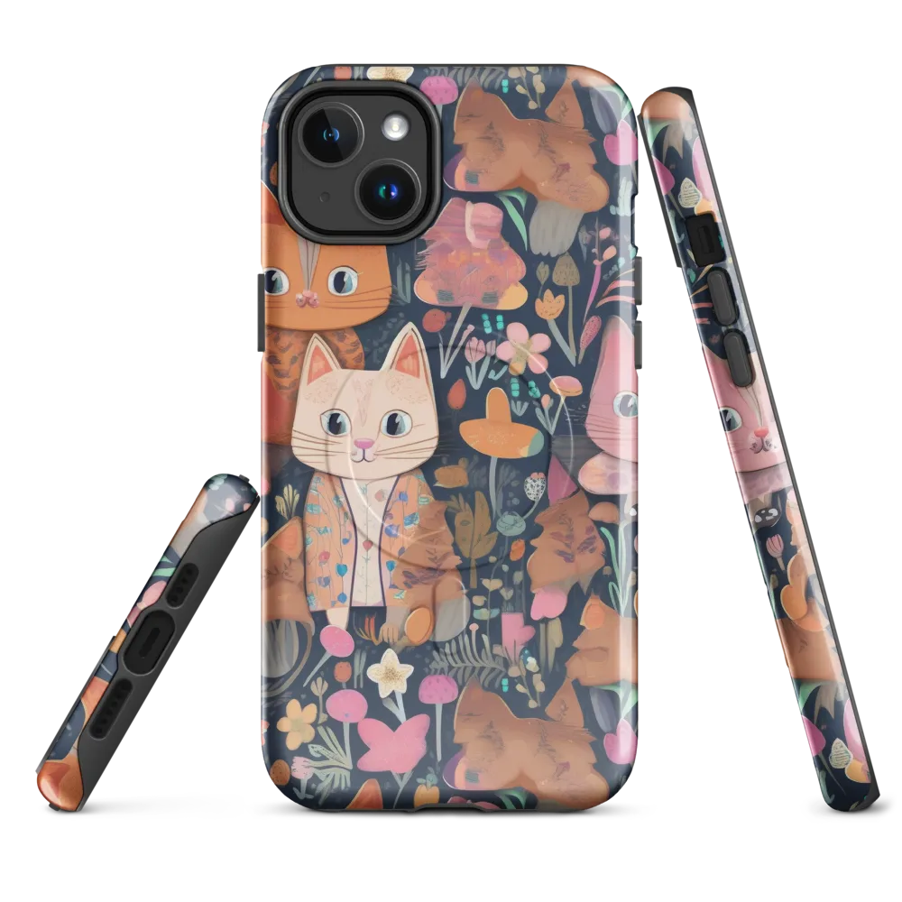 Mushroom Cat Garden on MagSafe Tough Case for iPhone® — Front