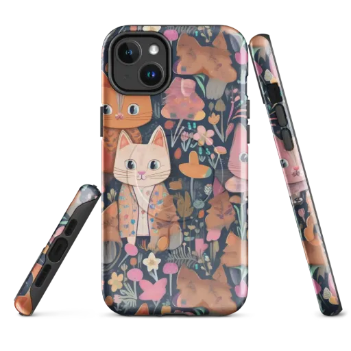Mushroom Cat Garden on a MagSafe Tough Case for iPhone®