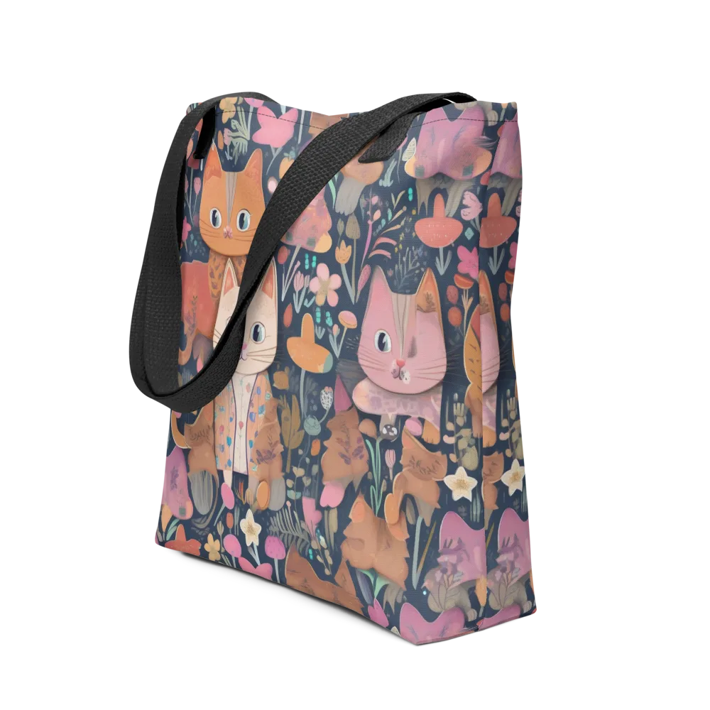 Mushroom Cat Garden on Tote Bag — Front