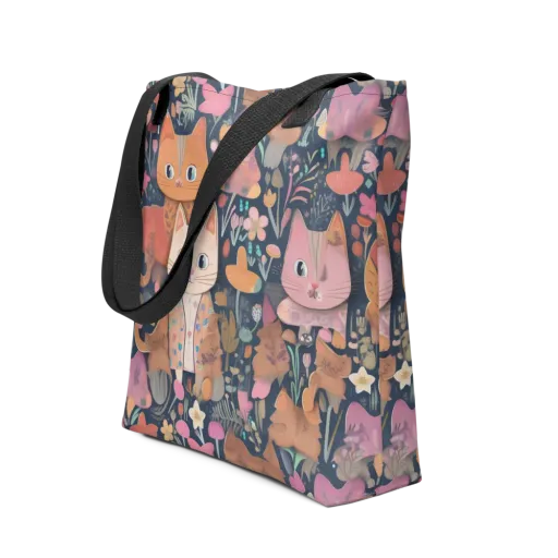 Mushroom Cat Garden on a Tote Bag