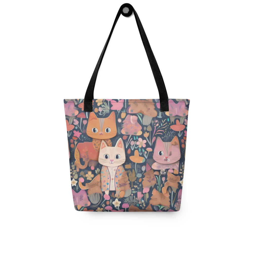 Mushroom Cat Garden on Tote Bag — Front