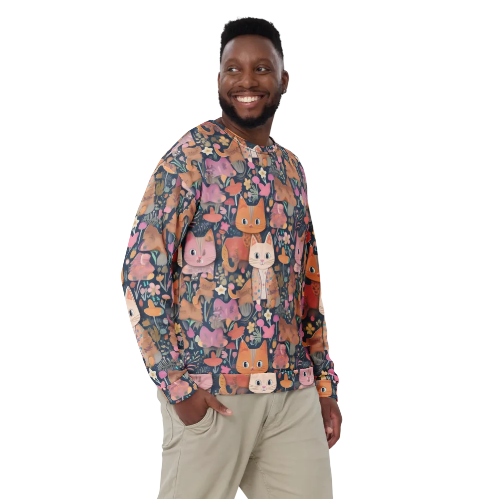 Mushroom Cat Garden on Sweatshirt — Front